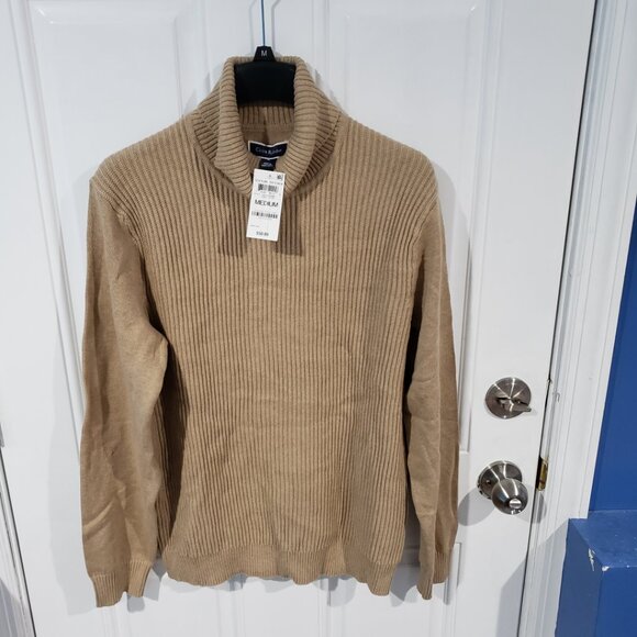 Club Room Mens Textured Cotton Turtleneck Sweater Tan - Picture 5 of 11